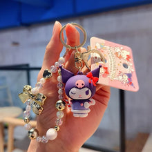 Load image into Gallery viewer, Sanrio Beads and Gold Ribbon Keyrings / サンリオビーズ&ゴールドリボンキーリング