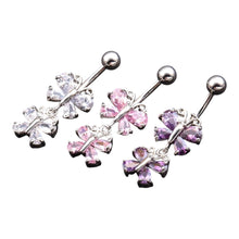 Load image into Gallery viewer, 2 Butterflies Navel Piercing / 2匹の蝶のへそピアス