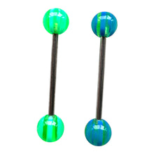 Load image into Gallery viewer, Translucent Stripe Ball Tongue Pierce / 半透明ボール ストライプ 舌ピアス