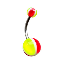 Load image into Gallery viewer, Neon 4 Stripes Ball Navel Pierce / ネオン4ストライプボール・へそピアス