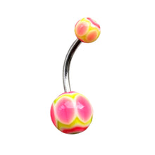 ギャラリービューアに画像を読み込み、Yellow w/ Pink Oval Navel Pierce / イエロー×ピンク 楕円形へそピアス