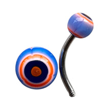 Load image into Gallery viewer, Blue & Orange Circle Navel Pierce / ブルー&オレンジ サークル へそピアス