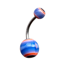 Load image into Gallery viewer, Blue & Orange Circle Navel Pierce / ブルー&オレンジ サークル へそピアス