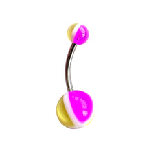 Load image into Gallery viewer, Neon 4 Stripes Ball Navel Pierce / ネオン4ストライプボール・へそピアス