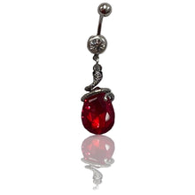 ギャラリービューアに画像を読み込み、14G Surgical Steel Red Collection Dangle Belly Button Ring