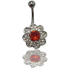ギャラリービューアに画像を読み込み、14G Surgical Steel Red Collection Dangle Belly Button Ring