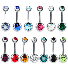 ギャラリービューアに画像を読み込み、14G (1.6mm) 1pcs Surgical Steel Gem Belly Piercing