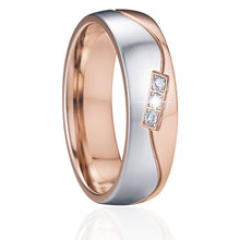 Load image into Gallery viewer, Ring rose gold plated 14K stainless steel rings for men and women. Ring rose gold 14K stainless steel unisex.