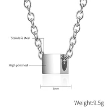 ギャラリービューアに画像を読み込み、Minimalist Small Square Titanium Steel Necklace / ミニマリスト スモールスクエア チタンスチール ネックレス