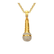 Load image into Gallery viewer, Title: Microphone Pendant Rhinestone