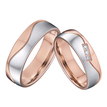 Load image into Gallery viewer, Ring rose gold plated 14K stainless steel rings for men and women. Ring rose gold 14K stainless steel unisex.