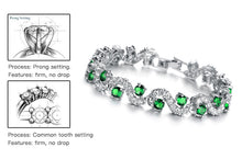 Load image into Gallery viewer, Exquisite flashy diamond jewelry AAA zircon rhodium-plated bracelet
