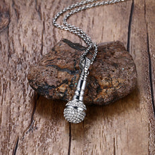 Load image into Gallery viewer, Title: Microphone Pendant Rhinestone