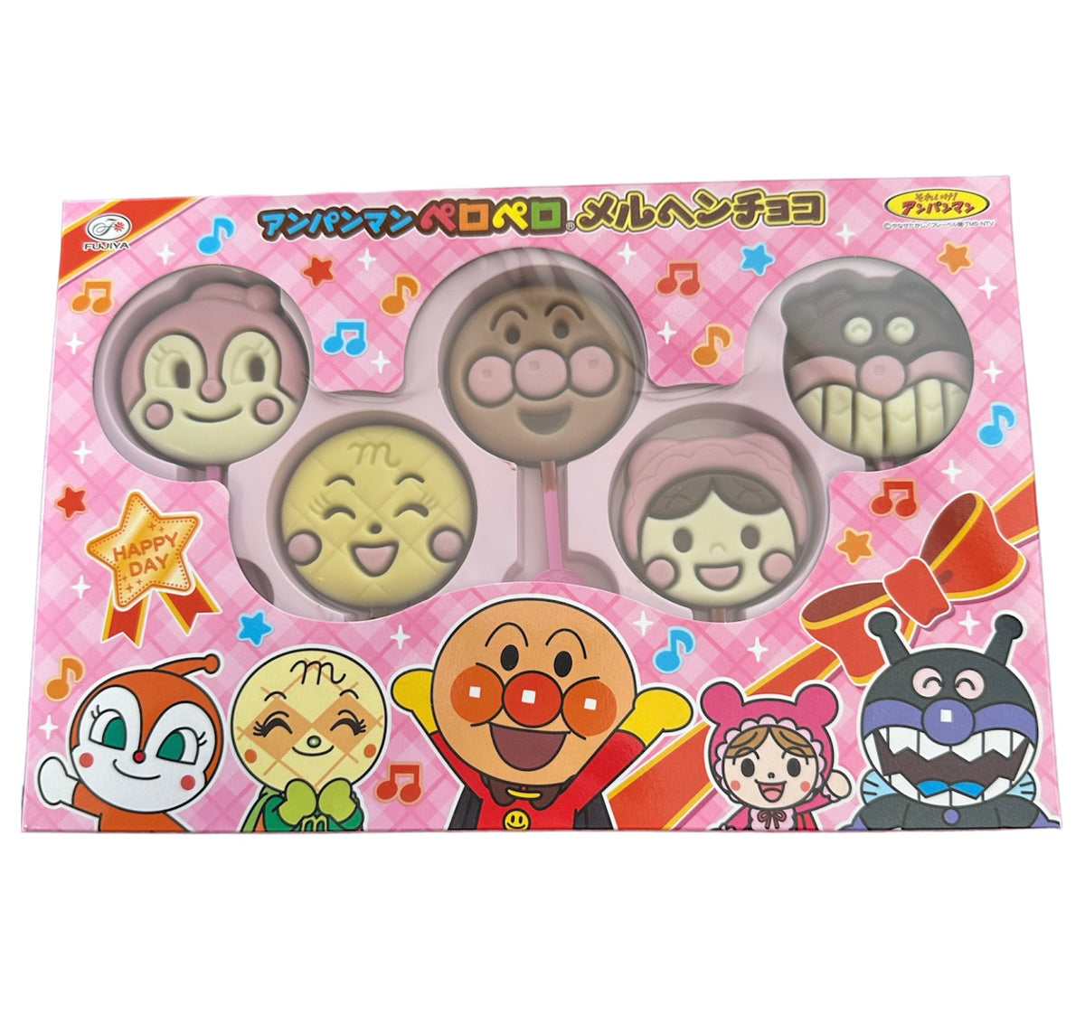 Anpanman Peropero 5 piece set　アンパンマンペロペロメルヘンチョコ 5本入