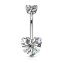 ギャラリービューアに画像を読み込み、Heart-shaped Gem Navel Piercing /  ハート型ジェムのへそピアス
