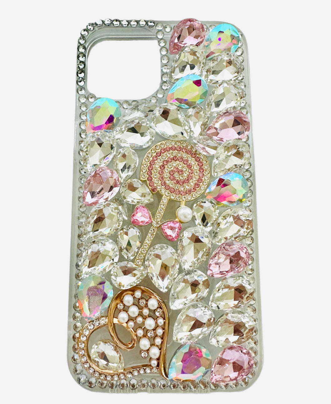Shiny, Crystal Iphone Cases with Heart and Lollipop Design　ロリポップ