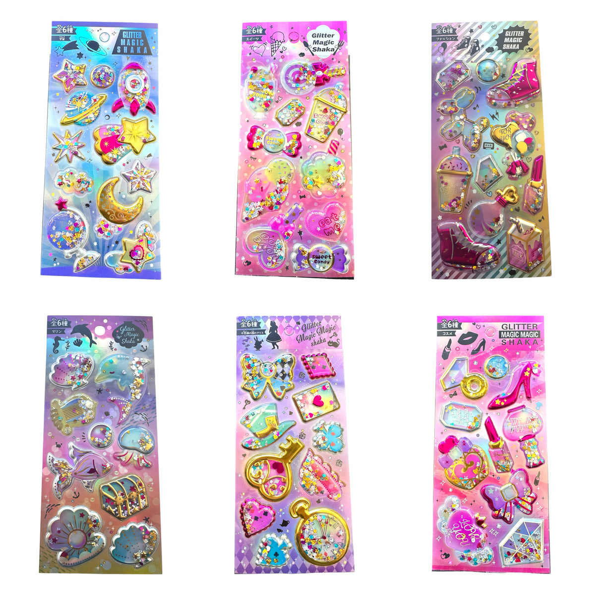 Glitter Magic Shaka Stickers / グリッターマジックシャカステッカー – Harajuku Candy