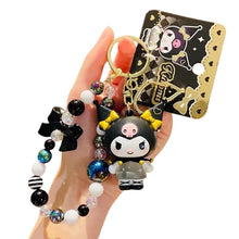 Load image into Gallery viewer, Sanrio 3D Keyrings Kuromi with Beads
