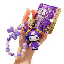 Load image into Gallery viewer, Sanrio 3D Keyrings Kuromi with Beads
