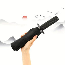 Load image into Gallery viewer, Samurai Katana Folding Umbrella /   侍の刀風折りたたみ傘
