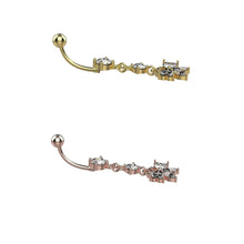 ギャラリービューアに画像を読み込み、Dangling Ribbon Navel Piercing / ぶら下がりリボン付きへそピアス
