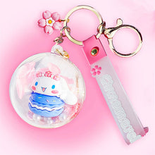 Load image into Gallery viewer, Sanrio Clear Balls with Pearls 3d Keyrings
