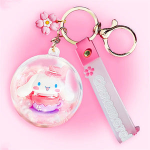 Sanrio Clear Balls with Pearls 3d Keyrings