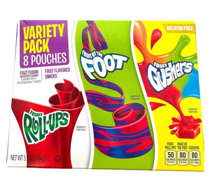 Variety Pack of FRuit Roll ups, Fruit by The Foot and Fruit Gushers (8 packs)　フルーツロールアップ　バラエティパック