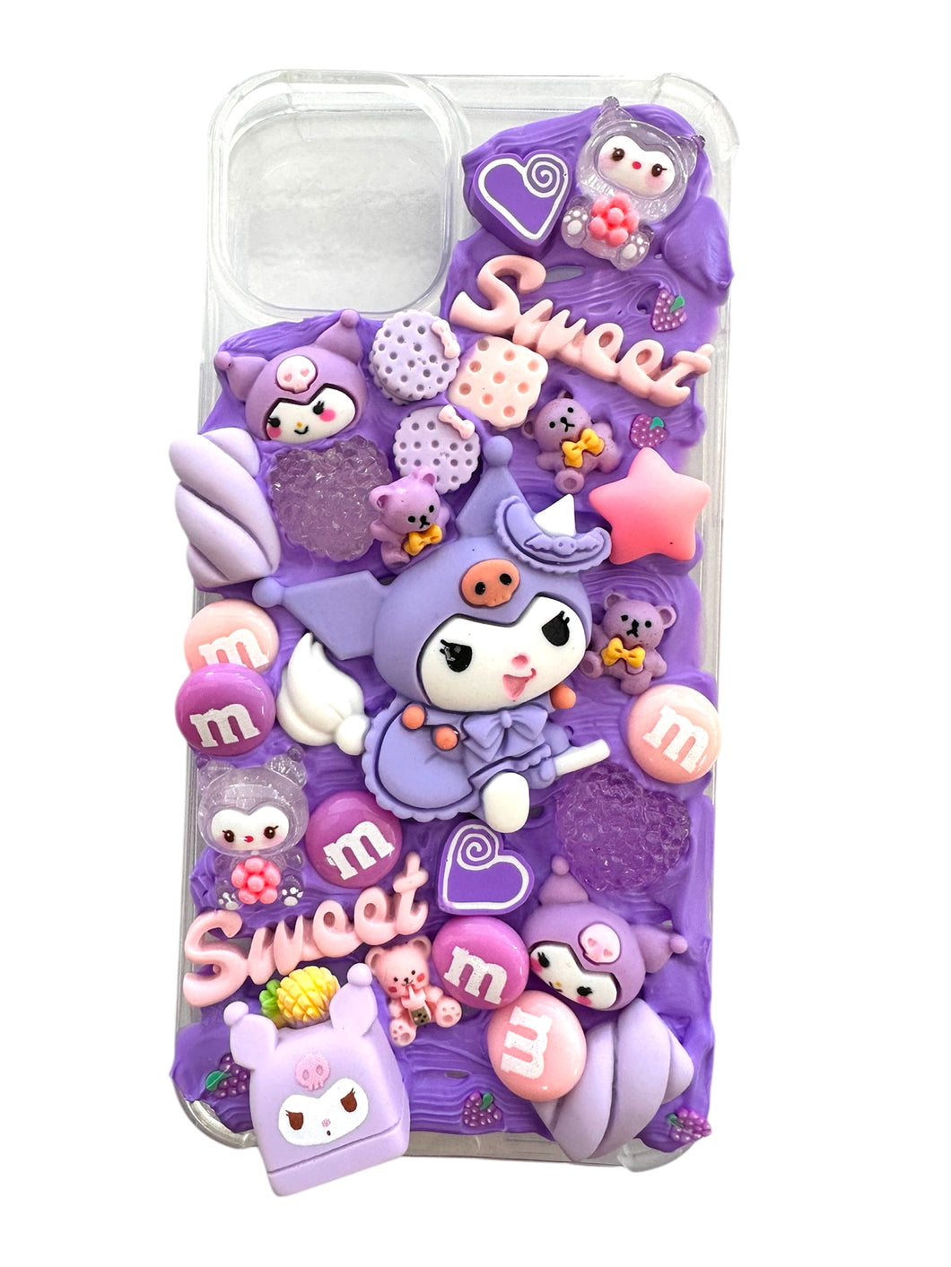 Harajuku Style Handmade by Local Artist Iphone 14 plus case -KUROMI