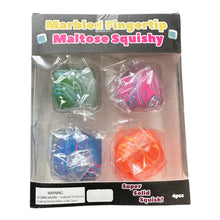 Load image into Gallery viewer, Marbled Fingertip Maltose Squishy Set of 4/ マーブル模様 フィンガーチップ・マルトース・スクイーズ 4個セット

