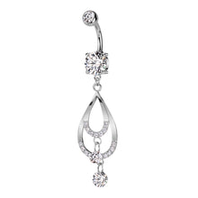 ギャラリービューアに画像を読み込み、Dangling Teardrop Navel Piercing / 揺れるティアドロップ型へそピアス
