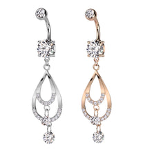 ギャラリービューアに画像を読み込み、Dangling Teardrop Navel Piercing / 揺れるティアドロップ型へそピアス
