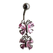 Load image into Gallery viewer, 2 Butterflies Navel Piercing / 2匹の蝶のへそピアス
