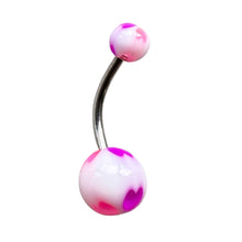 ギャラリービューアに画像を読み込み、Pink &amp; Purple Hearts Navel Pierce / ピンク＆パープルハートのへそピアス
