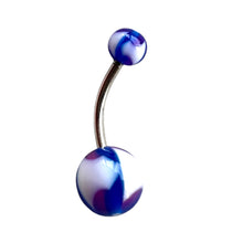 Load image into Gallery viewer, Big Blue Flower Navel Pierce / ビッグ・ブルー・フラワー・へそピアス
