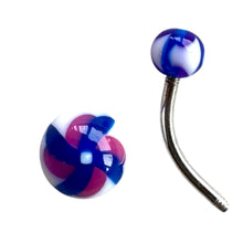 Load image into Gallery viewer, Big Blue Flower Navel Pierce / ビッグ・ブルー・フラワー・へそピアス
