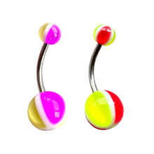 Load image into Gallery viewer, Neon 4 Stripes Ball Navel Pierce / ネオン4ストライプボール・へそピアス
