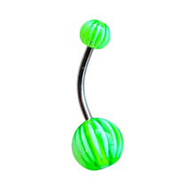 ギャラリービューアに画像を読み込み、Ball w/ Stripes Navel Pierce / ストライプ柄ボールのへそピアス
