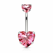 ギャラリービューアに画像を読み込み、Heart-shaped Gem Navel Piercing /  ハート型ジェムのへそピアス
