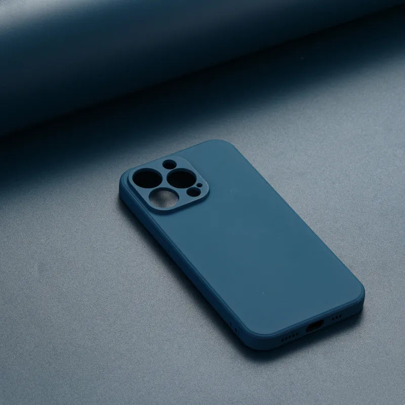 Shockproof Soft Silicone Plain Dark Blue Color Iphone Cases　シリコン　紺