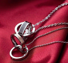 Load image into Gallery viewer, His&amp;Hers &quot;The only eternal love&quot; Rings Pendant Couple Necklace
