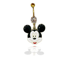 Load image into Gallery viewer, Mickey and Minnie Mouse Dangle Belly Button Ring
