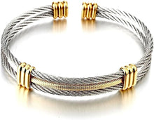 Load image into Gallery viewer, Stainless Steel Twisted Cable Bracelet　ステンレス　スチール　ツゥウィストケーブル　ブレスレット
