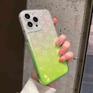 Custom Mirror TPU Gradient Green Color Iphone Cases　みどり