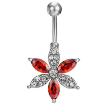 Load image into Gallery viewer, 14G Surgical Steel Red Collection Dangle Belly Button Ring
