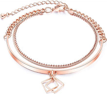 Load image into Gallery viewer, Chain cross pendant double-layer bracelet,  ins net red wind tassel bracelet
