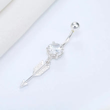 Load image into Gallery viewer, Arrow Dangle Belly Button Ring

