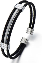 ギャラリービューアに画像を読み込み、Stainless Steel Twisted Cable Bracelet　ステンレス　スチール　ツゥウィストケーブル　ブレスレット

