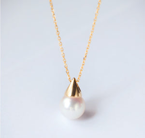 Pearl pendant stainless steel necklace　パールペンダント　ネックレス