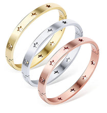Load image into Gallery viewer, Star Stainless bangle Bracelet　スター　ステンレス　バングル　ブレスレット
